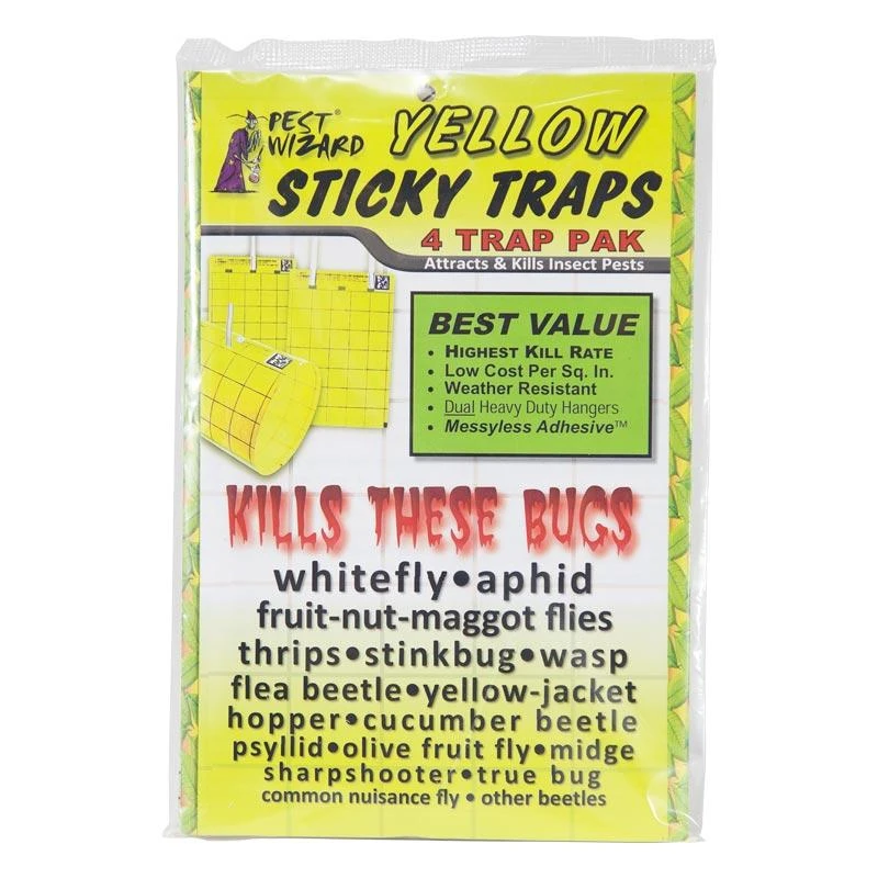 Pest Wizard Yellow Sticky Card Trap, Large 4-Pack 3 Pest Wizard Yellow Sticky Card Trap, Large 4-Pack