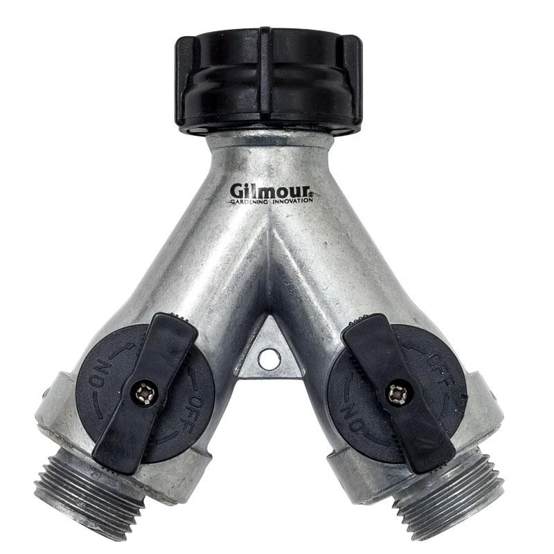 Gilmour Metal Full Flow Y Connector W/Shut Off 3 Gilmour Metal Full Flow Y Connector W/Shut Off
